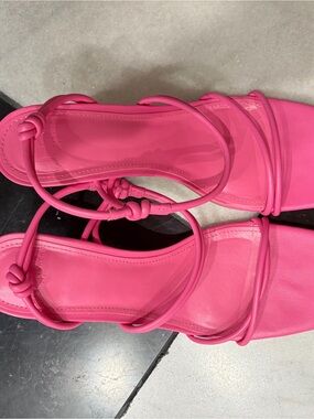 Marc Fisher Hot Pink Knotted Wrap Sandals
